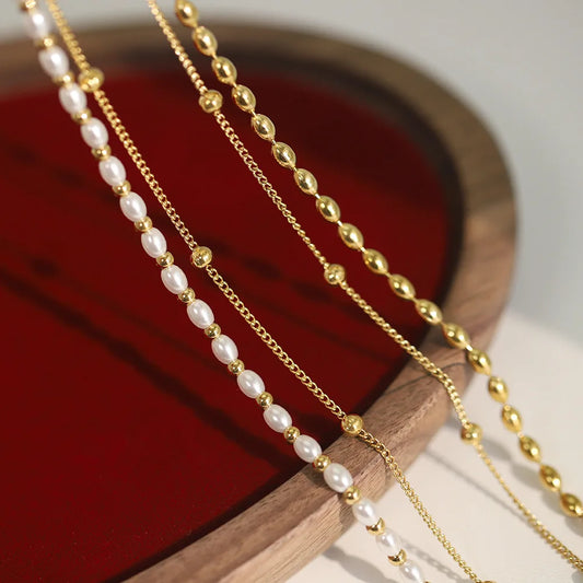 Muse Split Pearl Chain Necklace