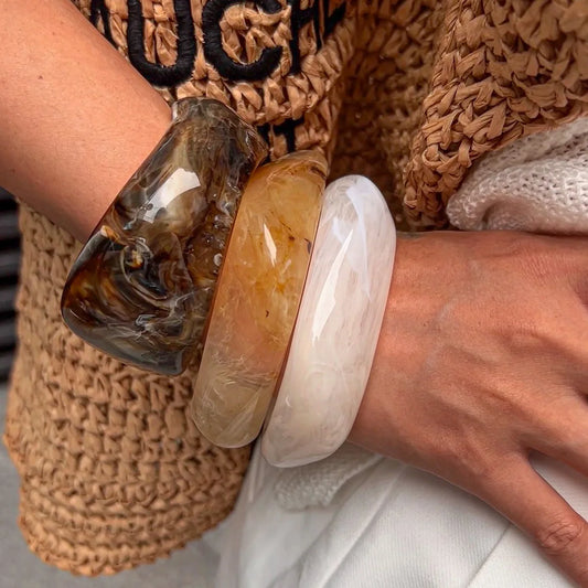 Vintage Resin Wood Cuff