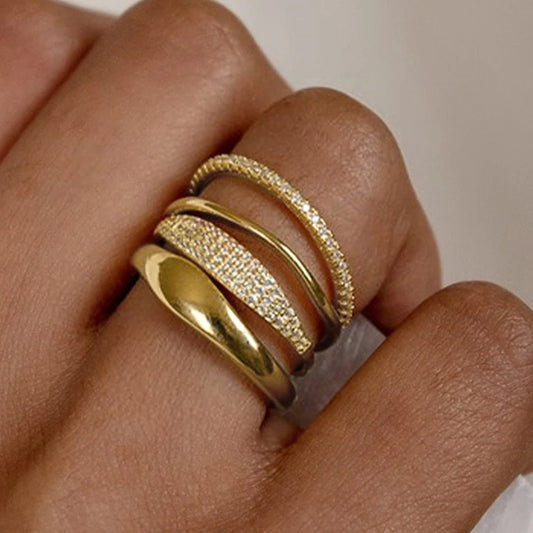 Zirconia Cascade Stacking Ring Set