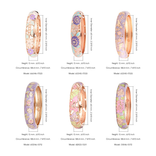 Purple Enamel Bangle Set