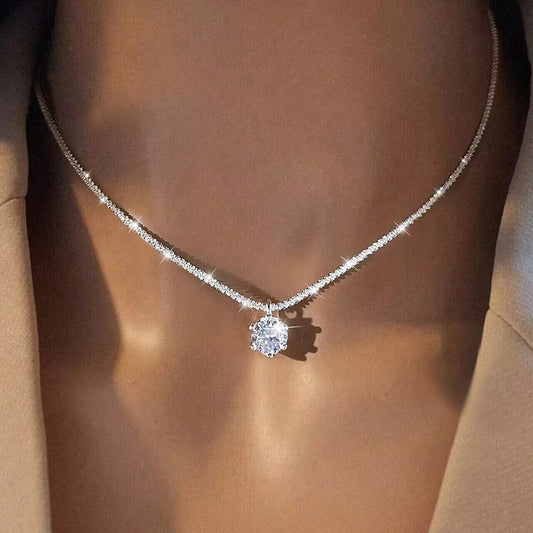 Eterna Moissanite Solitaire Necklace