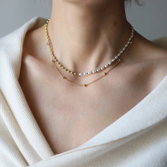 Muse Split Pearl Chain Necklace